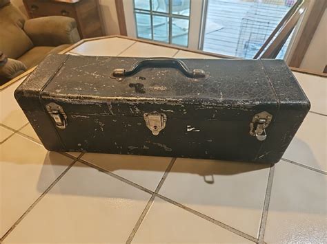 Vintage 1920s Outing Elkhart 21” Fishing Tackle Box 